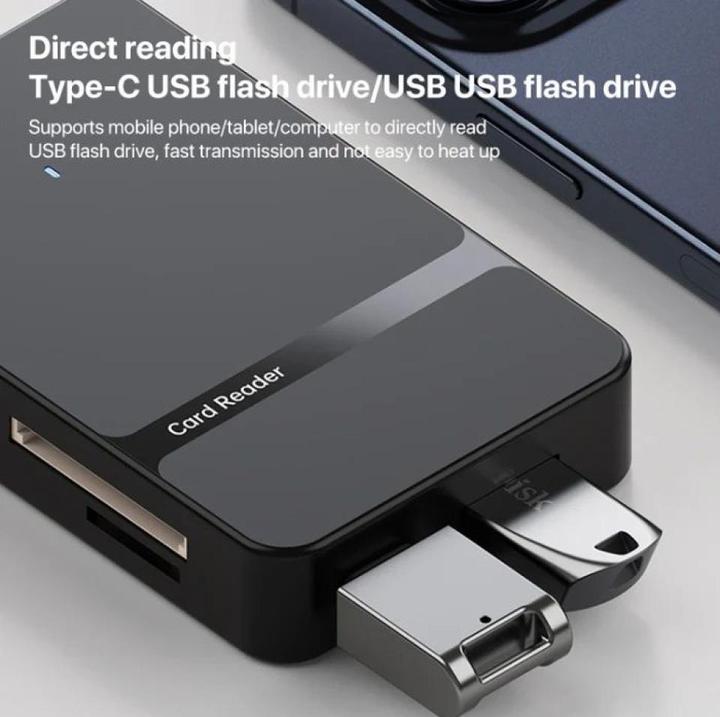 Produktbild PowerGuard 8-in-1 OTG USB-C USB-A to SD, MicroSD, CF, MS Cardreader Photo Adapter (USB-C)