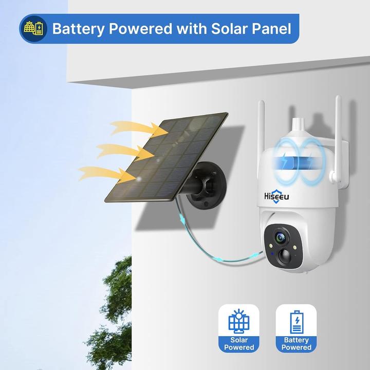 Actual product image Hiseeu 3G 4G LTE Solar Powered Outdoor Security Camera (2560 x 1440 Pixels)