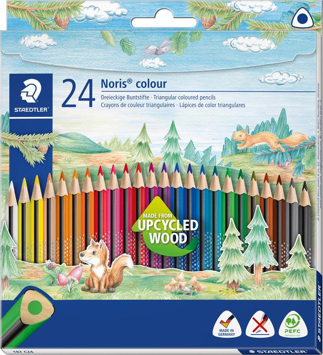 Actual product image Staedtler Crayon Noris color 24ST (Magenta, Purple, Dark grey, Orange, Dark Green, Brown, Yellow, Blue, Black, Bordeaux red, Green, Red, Dark Blue, White, 24 x)