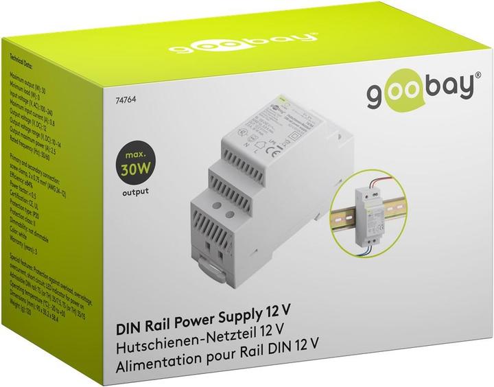 Produktbild Goobay Hutschienen-Netzteil DIN-Rail 12 V DC, 2,5 A, 30 W