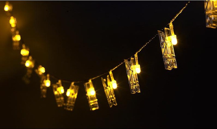 Produktbild Lunartec 2er-Set LED-Foto-Clips-Lichterkette (10 m)