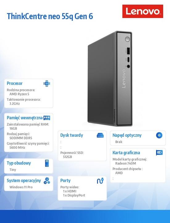 Produktbild Lenovo ThinkCentre neo 55q Gen. 6 (512 GB, 16 GB)