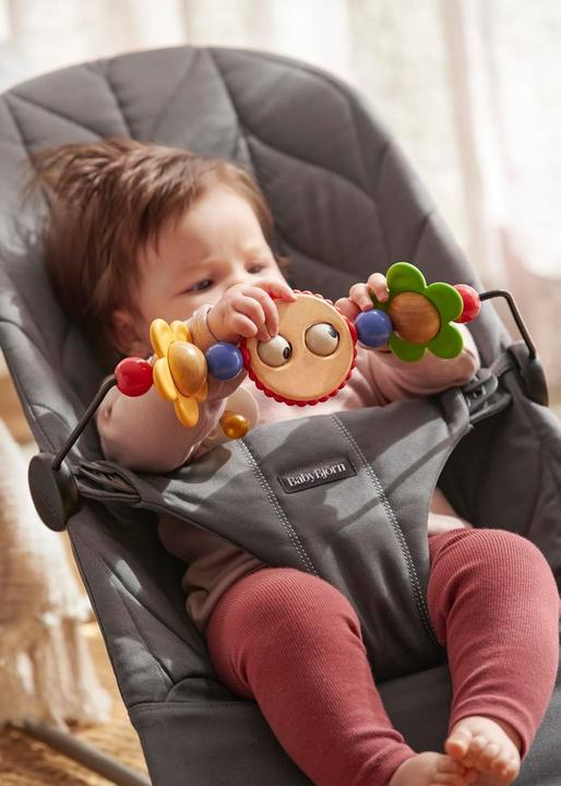 Actual product image BabyBjörn Bliss Woven Bundle - Baby Bouncer + Toy, Anthracite/Googly Eyes