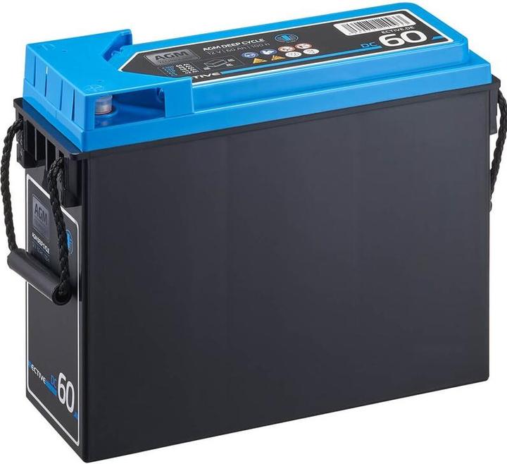Image du produit Ective Batterie AGM 60Ah 12V Deep Cycle Slim Front Terminal Batterie d'alimentation (12 V, 60 Ah)