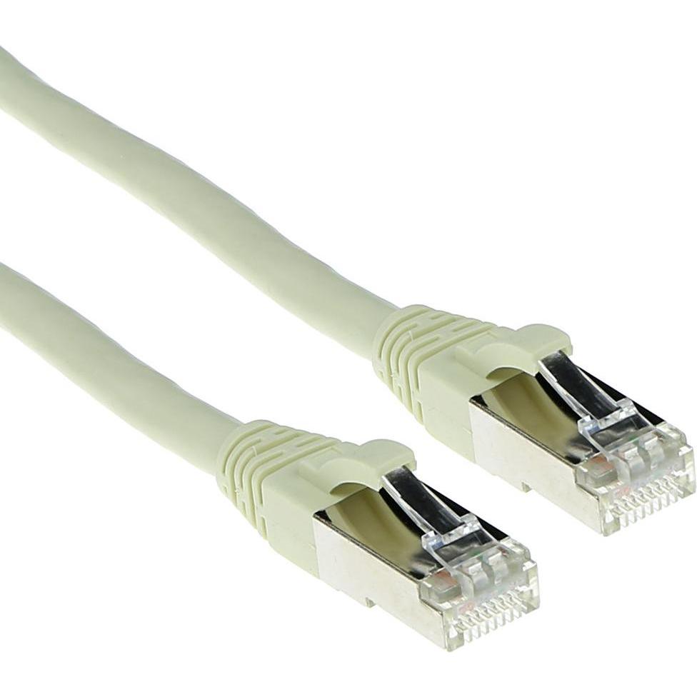 Thumbnail - ACT Ivory 10 meter SFTP CAT6A patch cable snagless with RJ45 connectors. Cat6a s/ftp snagless iv 10.00m (S/FTP, CAT6a, 1...
