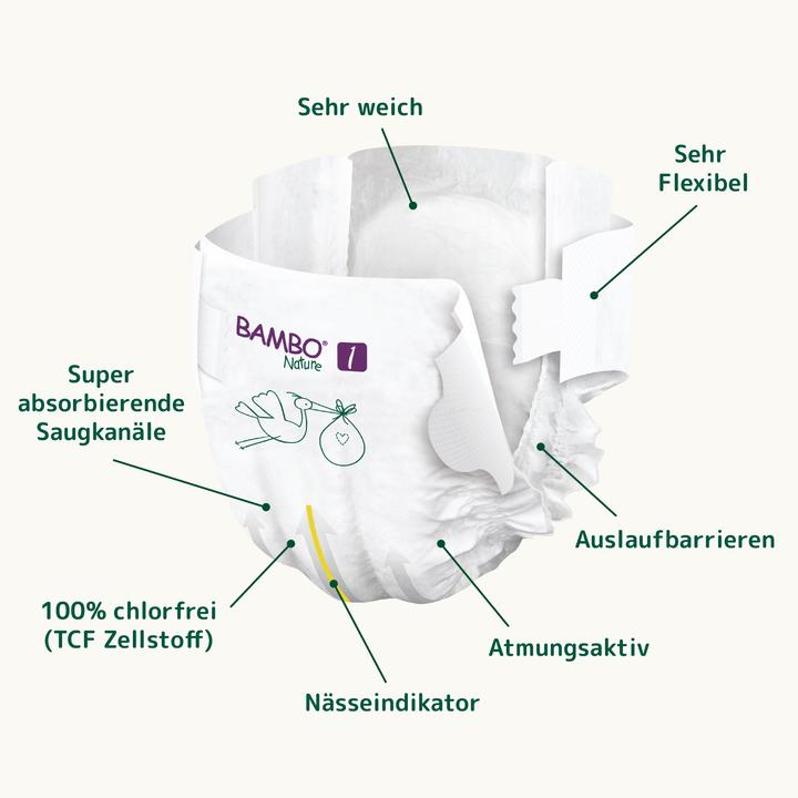 Actual product image Bambo Biowindeln Junior (Size 5, Pack, 44 Piece)