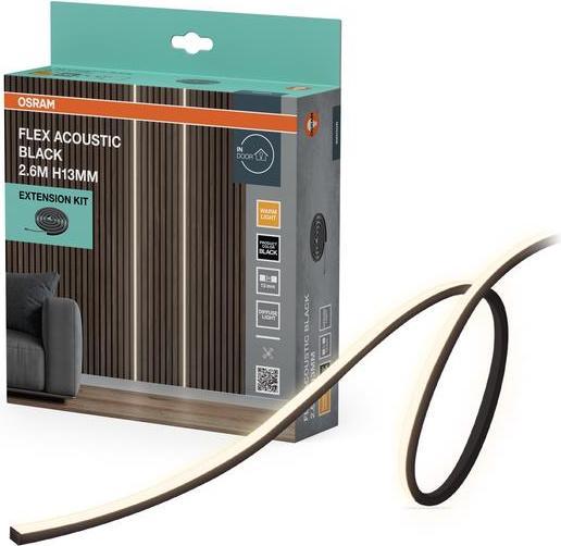 Actual product image Osram LED Acoustic Strip Black 24W 2.6M 13MM (Warm white, 260 cm, Indoor)