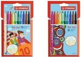 Produktbild STABILO Trio in Filzstift und Fineliner in einem (Mehrfarbig, 10 x)