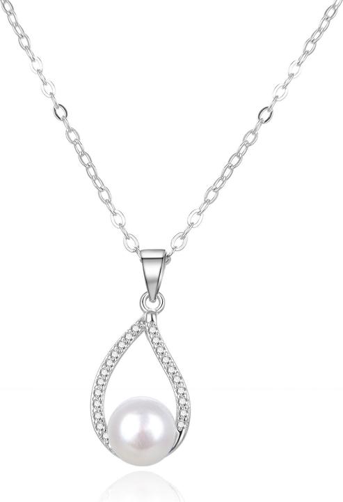 Produktbild Beneto Elegant silver necklace with real pearl AGS984 / 47P (L) (Echtperle, Silber)