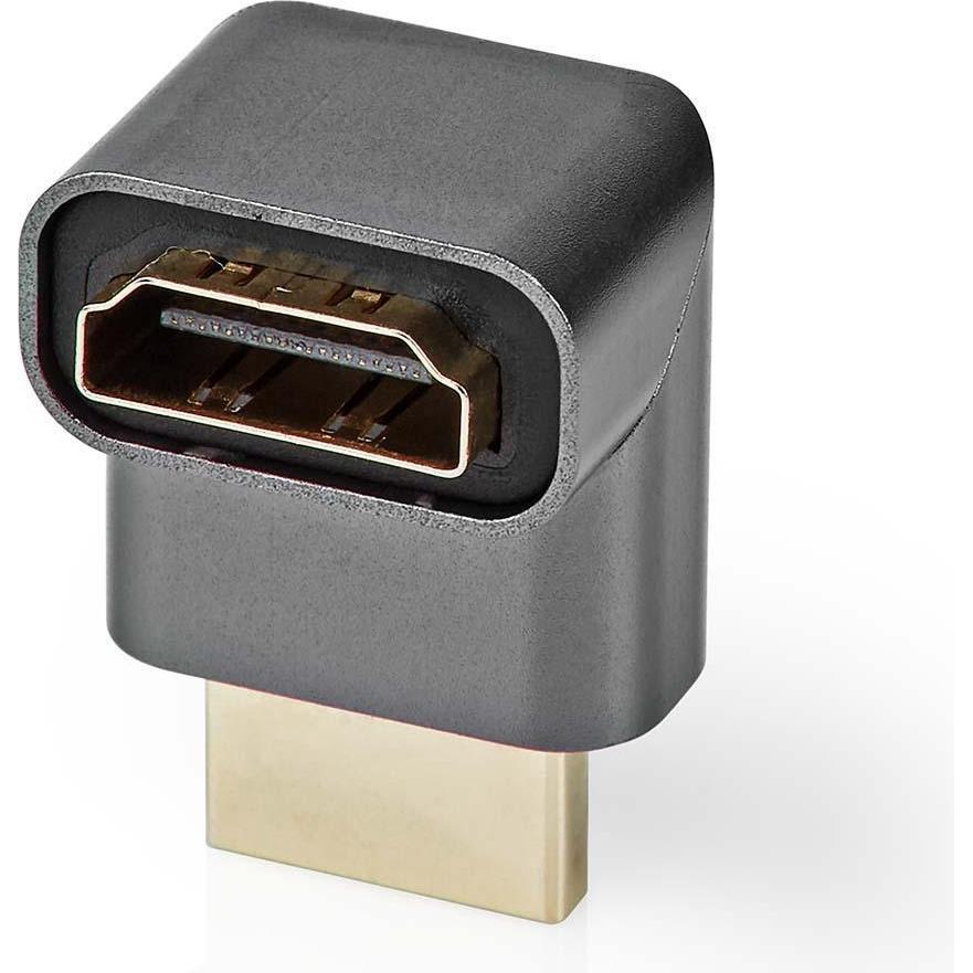 Nedis HDMIT Adapter HDMIT Connector / HDMIT Male HDMIT Female / HDMIT Output Gold Plated Angled 270° (HDMI) (CVTB34902GY)