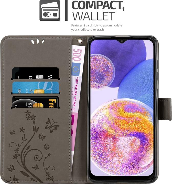 Actual product image Cadorabo Flower Book Case for Samsung Galaxy A23 4G (Samsung Galaxy A23)