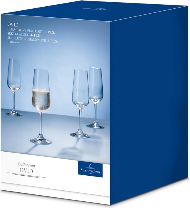Actual product image Villeroy & Boch Champagne Glass Set 4pcs Ovid (25 cl, 4 Glasses, Champagne glasses)