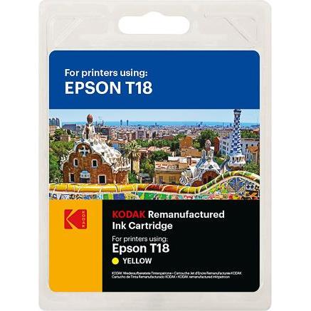 Kodak, Druckerpatrone, SUPPLIES 185E018004 EPSON XP Tinte yellow rebuilt T1804 230Seiten Blister 12ml (Y)