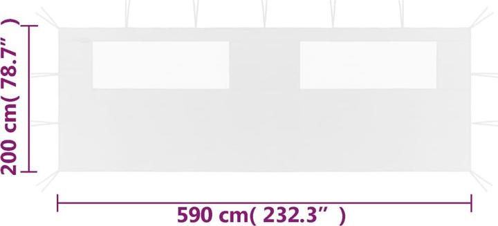Produktbild vidaXL Pavillon-Seitenwand (200 cm, 600 cm)