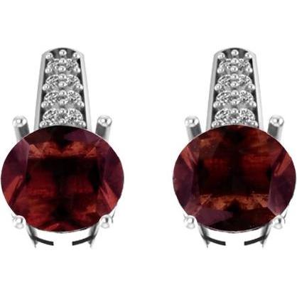 Beneto, Ohrringe, Exclusive - Silver earrings with garnets GRAAGUC1929 (L)