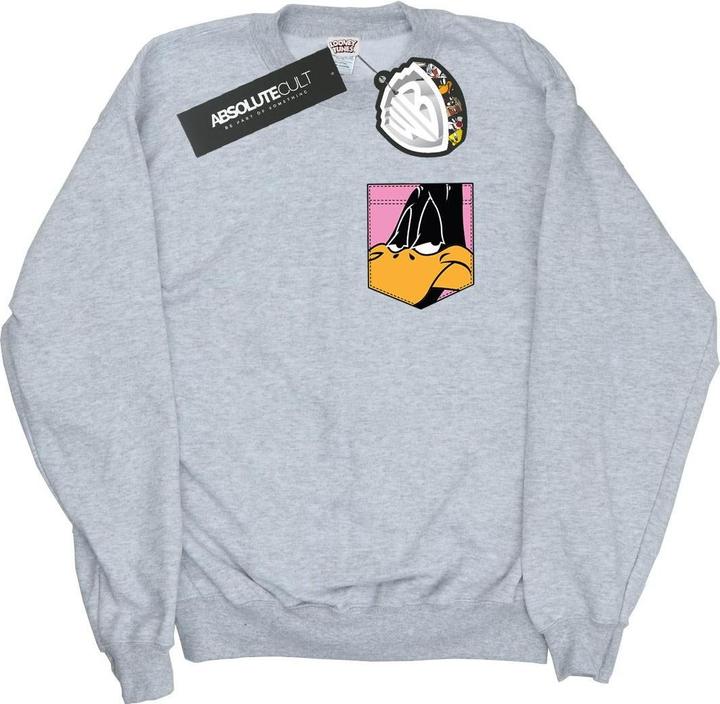 Produktbild Looney Tunes Daffy Duck Face Faux Pocket Sweatshirt (3XL)