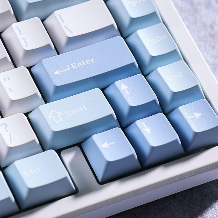 Actual product image Mchose G75 Pro Blue Matcha Latte V2 Tri-Mode Gasket Mechanical Keyboard (US, Cable, Wireless)