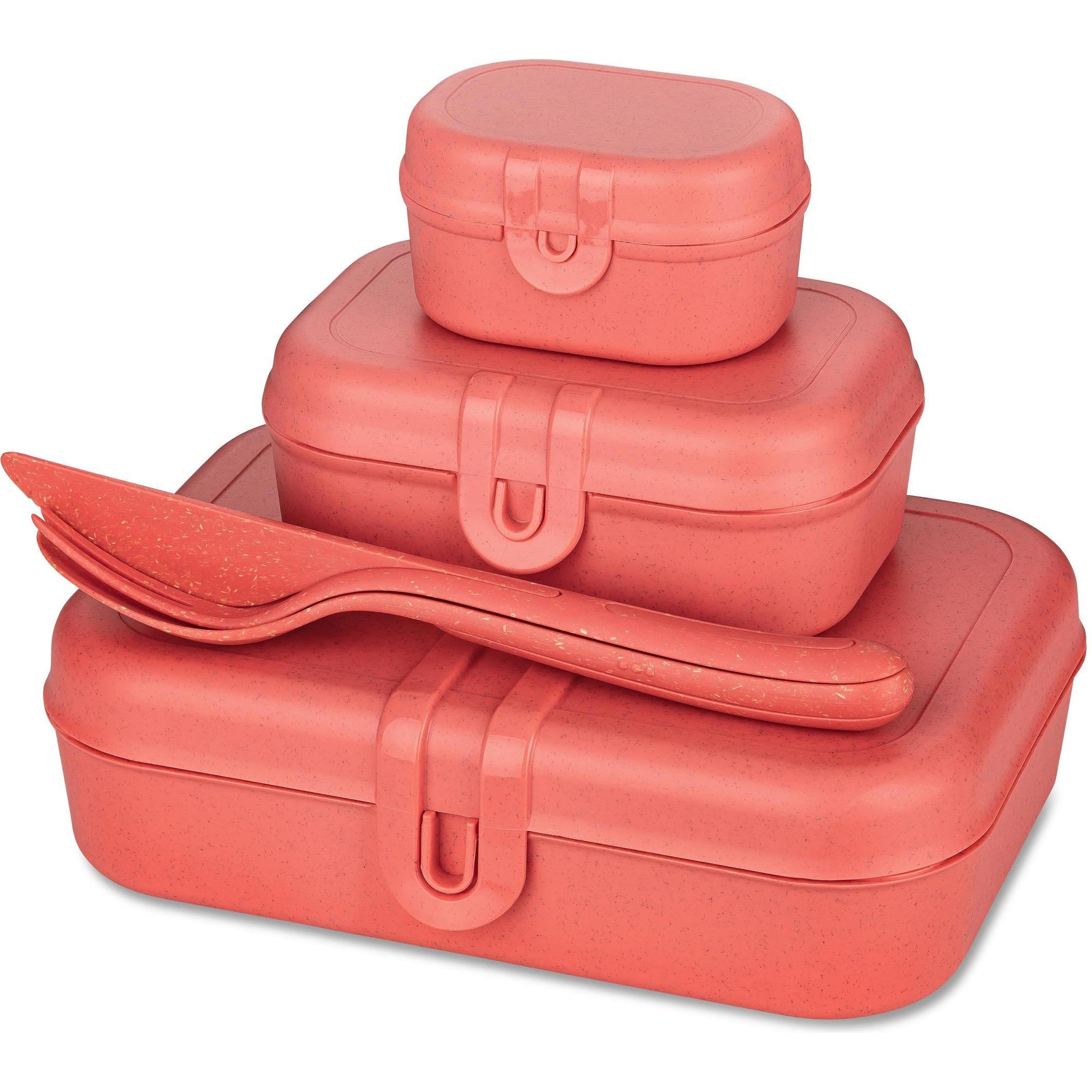 Koziol Lunchbox Pascal Ready 4-teilig, Rot, Lunchbox, Rot