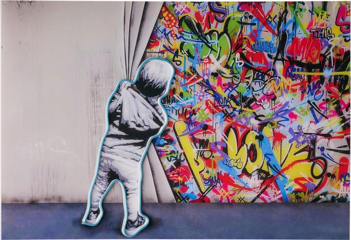 Immagine prodotto Wallxpert Banksy Decorative Led Lighted Acrylic Glass Painting (44 x 66 cm)