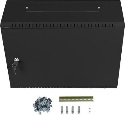 Actual product image Lanberg Nástěnná jednodílná skříň 19", 4U+3U/540x200, (dodávané složené), nízkoprofilová, plné dveřé (4 RU, 19 inch rack)
