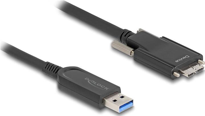 Actual product image Delock Active optical cable USB 10 Gbps type A plug to type Micro-B plug with screws 5 m (5 m, USB 3.2 Gen 2)