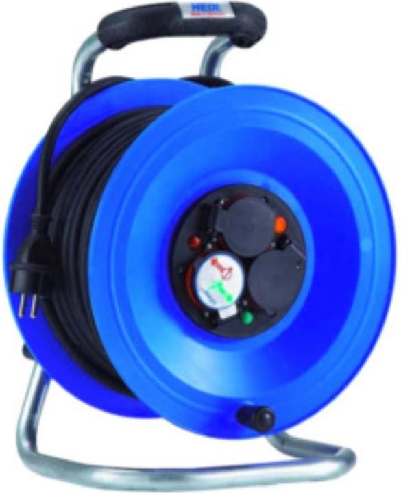 Hedi Plastic cable drum, for outdoor use 50 m, black (50 m, 3.13 mm²)
