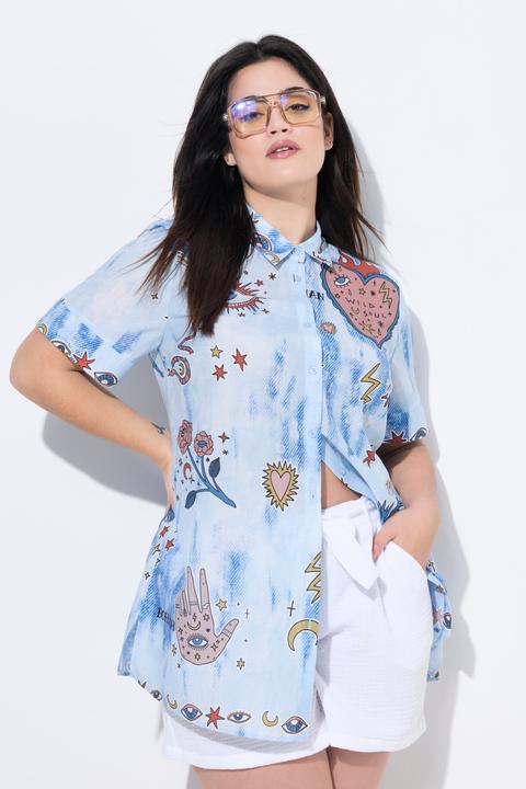 Immagine prodotto Angel of Style Hemdbluse, A-Linie, "Augen"-Patchprint (58)