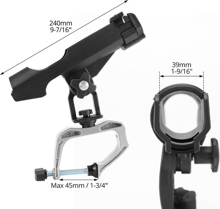 Produktbild Qwork 2er Angelrutenhalter-Set für Boote, 360° verstellbar