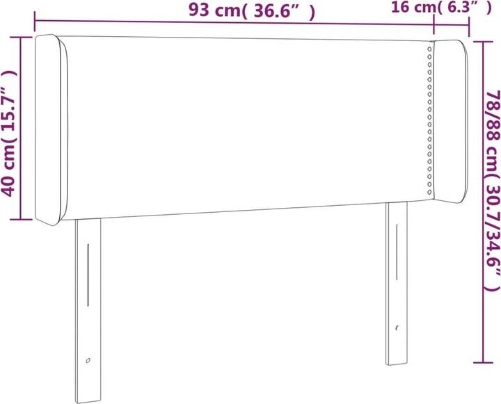 Produktbild vidaXL LED Kopfteil (93 x 16 x 88 cm)