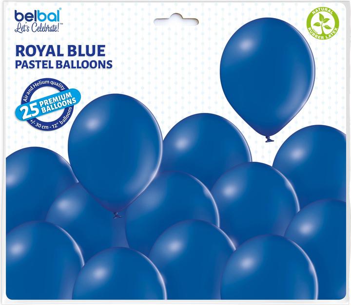 Actual product image Belbal 25 Decorative Round Balloons Ø 33 cm KING BLUE (25 x)