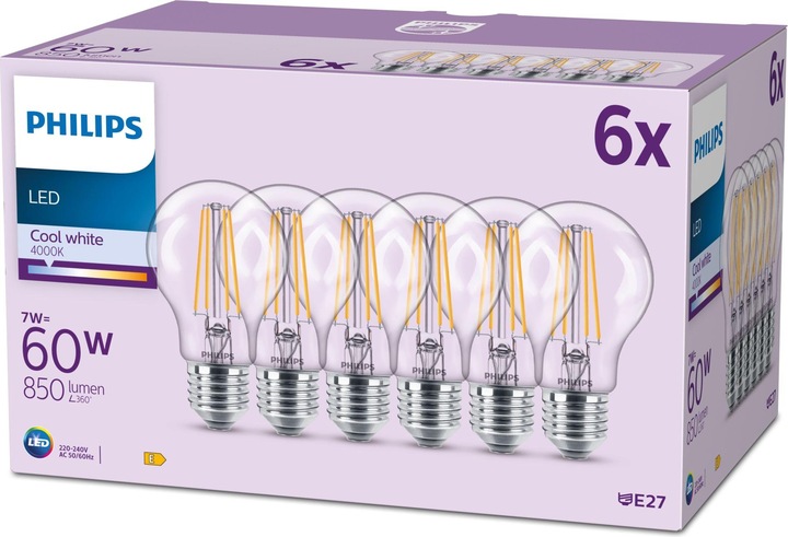 Produktbild Philips LED Classic (E27, 7 W, 850 lm, 6 x, E)