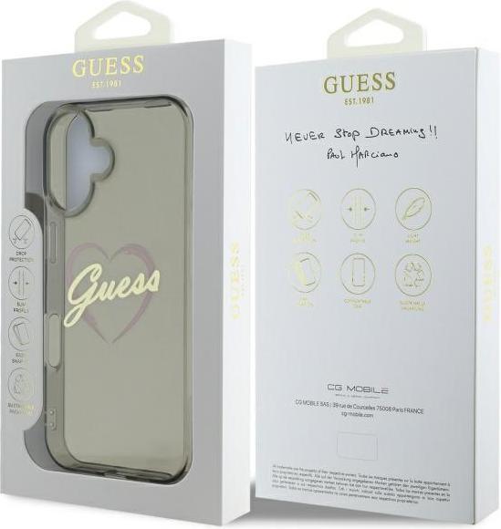 Produktbild Guess GUHCP16SHCHGSPK iPhone 16 6.1" czarny/black hardcase IML Heart (Apple iPhone 16)