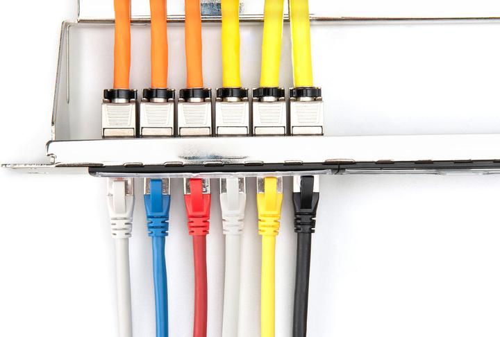 Actual product image Digitus Modular galvanised patch panel, shielded, 24-port, blank, 1U, rack mount, black RAL 9005