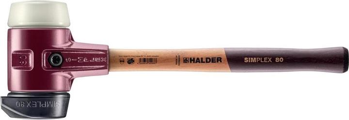 Produktbild Simplex Schonhammer mit TE-Gehäuse und Holzstiel, Ø 80, Gummikomposition mit Standfuss / Nylon (2930 g)
