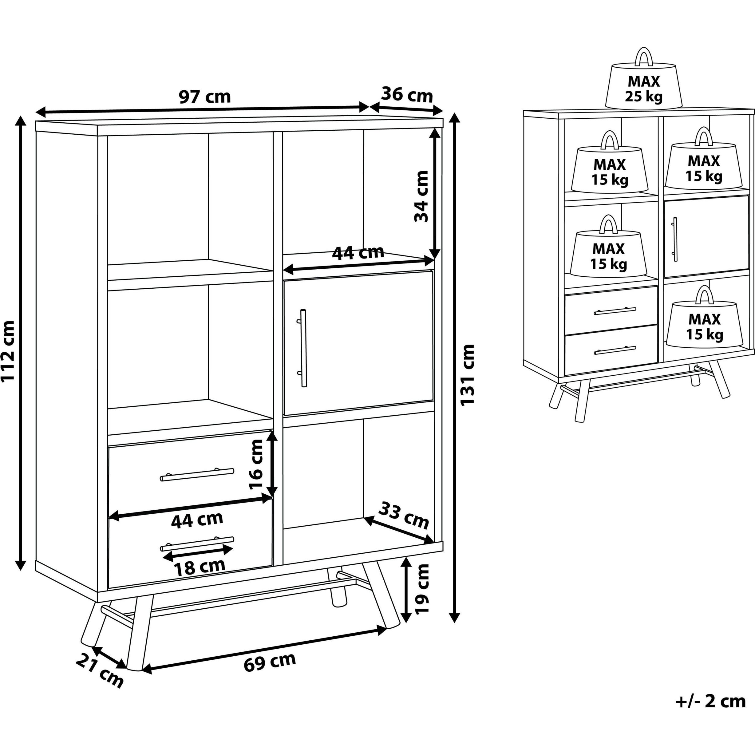 Thumbnail - Beliani, Regal, Atlanta (97 x 36 x 131 cm)