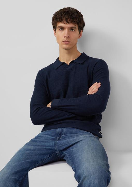 Image du produit s.Oliver Strickpullover Baumwoll-Strickpullover mit Polokragen (L)