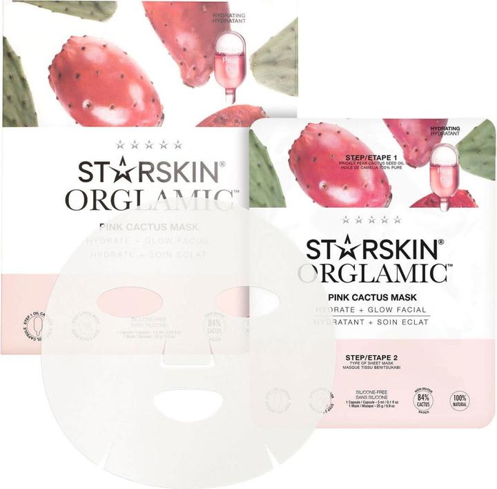 Actual product image Starskin - ORGLAMIC Pink Cactus Hydrating & Glow Face Mask (1 ml)