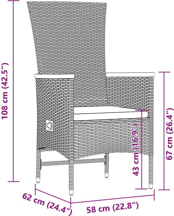 Produktbild vidaXL Garten Essgruppe (240 x 90 x 75 cm)