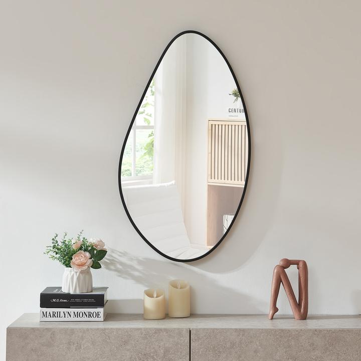 Produktbild En.Casa Wandspiegel Orland 82x46 cm Schwarz