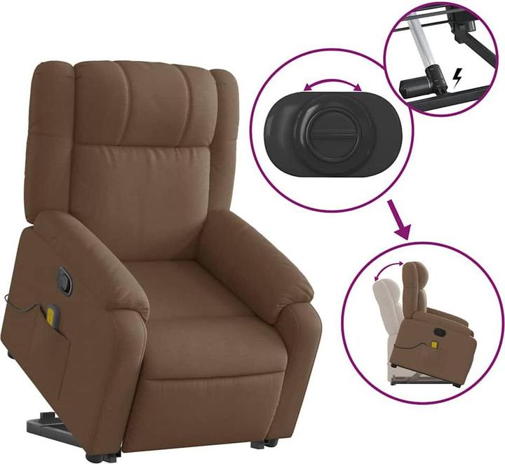 Immagine prodotto vidaXL Poltrona massaggiante con ausilio in tessuto