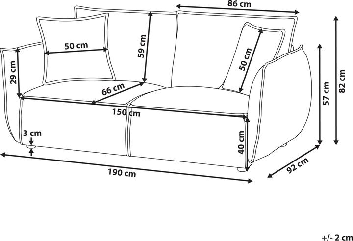 Actual product image Beliani Kunes (3-seater)