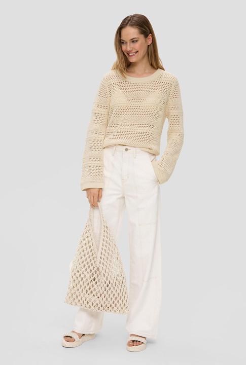 Actual product image s.Oliver Strickpullover Pullover im Relaxed-Fit mit Ajour-Muster (44)