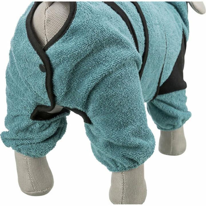 Actual product image Trixie Badjas / Huisoverall Badstof Petrol - 46 Cm (M, Dog bathrobe, Dog overalls)
