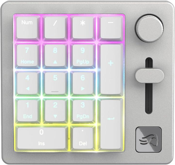Actual product image Glorious GMMK Wireless Numpad - Fox Switches, grey/white (DE, Cable, Wireless)