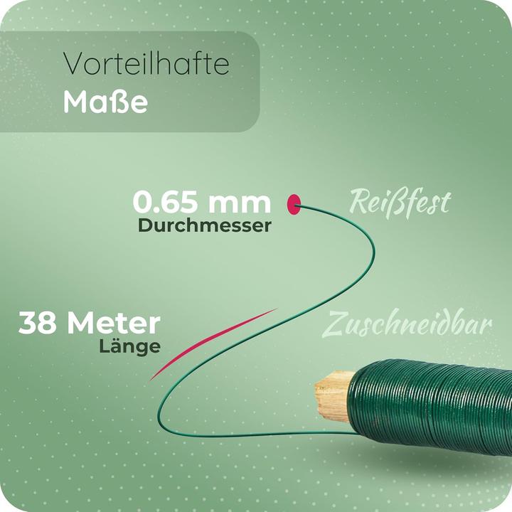 Produktbild Novatool Wickeldraht I grün I 0,65 mm I Drahtrolle I Basteldraht Gartendraht Blumenbindedraht