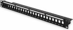 Produktbild Digitus Modulares Patch Panel geschirmt 24-port Blank 1HE Rack Mount Farbe Schwarz transparente Logofelder