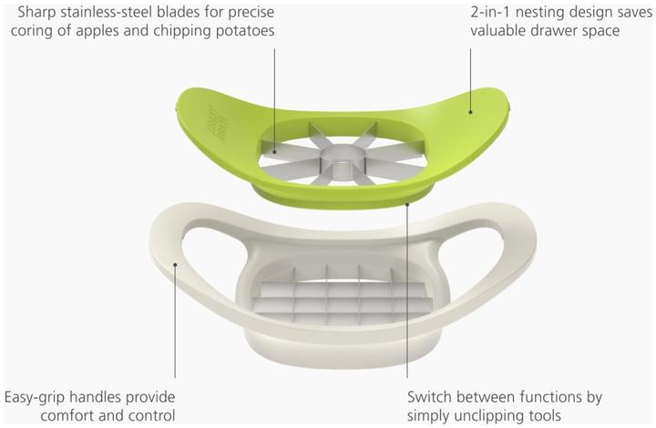 Produktbild Joseph Joseph Nest Press 2-in-1 Apfel und Kartoffelschneider