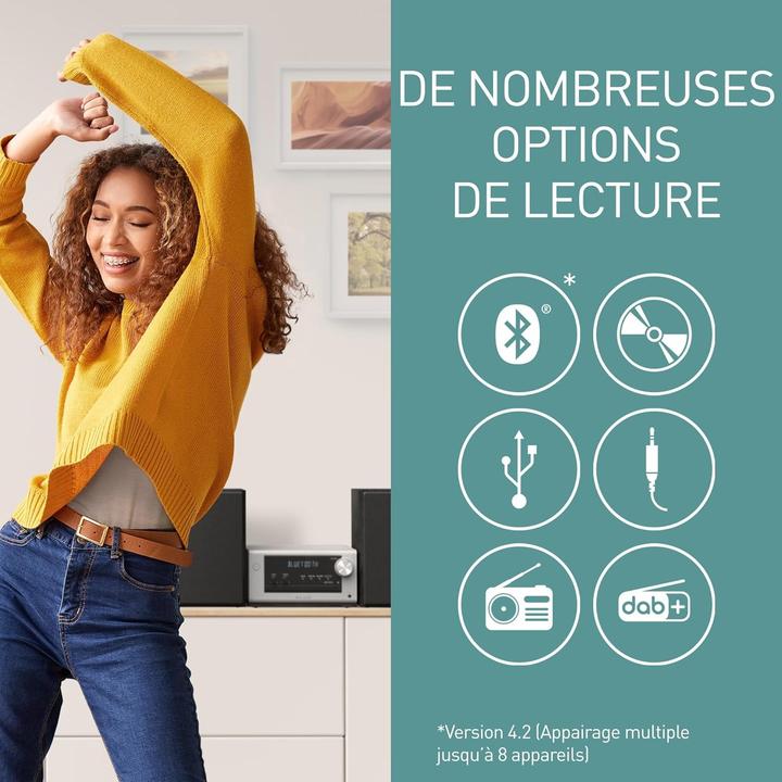 Productafbeelding Panasonic MICROSYSTEEM DAB+ SCPM702EGS (Bluetooth, CD Speler, 2x 40 W)