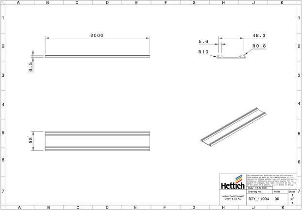 Immagine prodotto Hettich Laufprofil ALU 200cm LN16