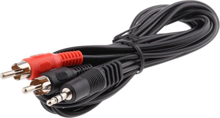 Image du produit RS PRO Câble auxiliaire, jack stéréo, 3,5 mm / RCA x 2 prise mâle prise femelle L. 2m noir (2 m, Jack 3,5 mm (AUX))